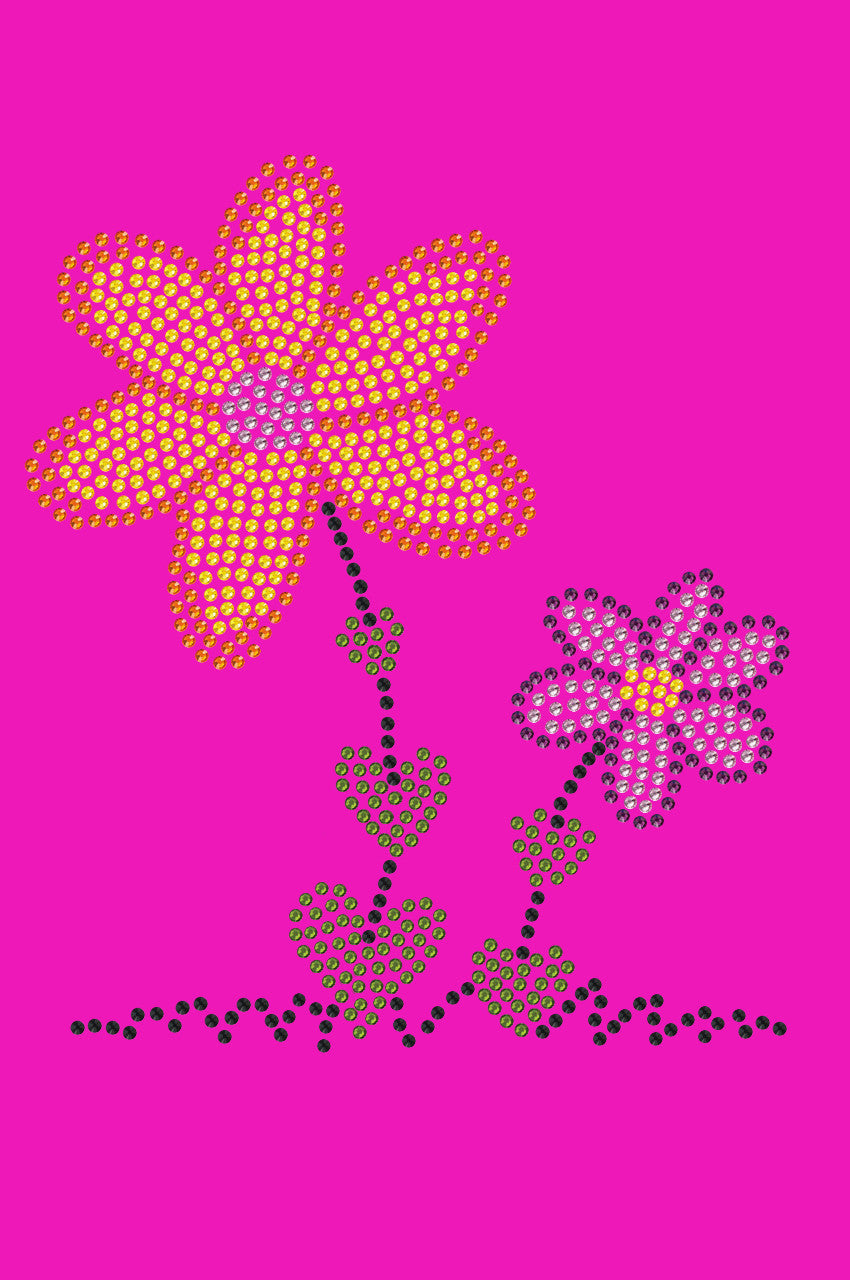 Orange & Purple Flowers - Womens T-shirt