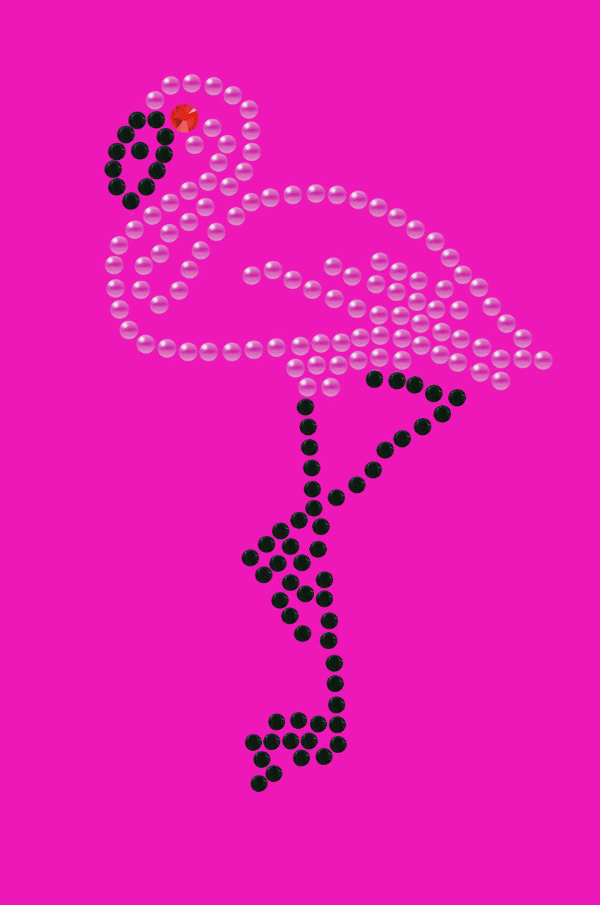 Pink Flamingo with Black Legs (Small) - Womens T-shirt