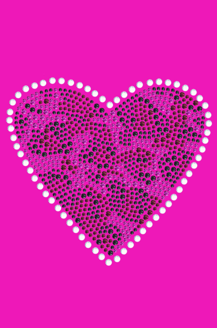 Fuchsia Leopard Heart - Womens T-shirt