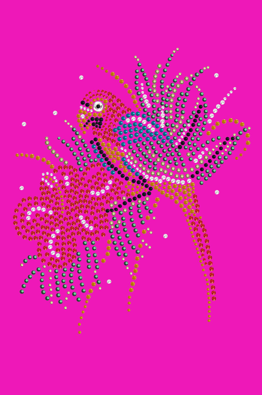 Parrot with Hibiscus - Womens T-shirt