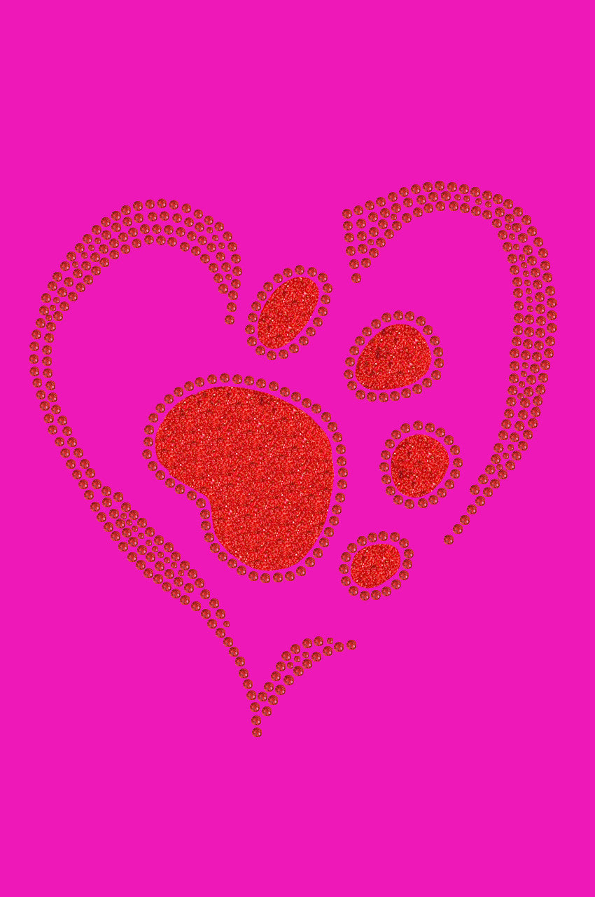 Red Paw Heart - Womens T-shirt