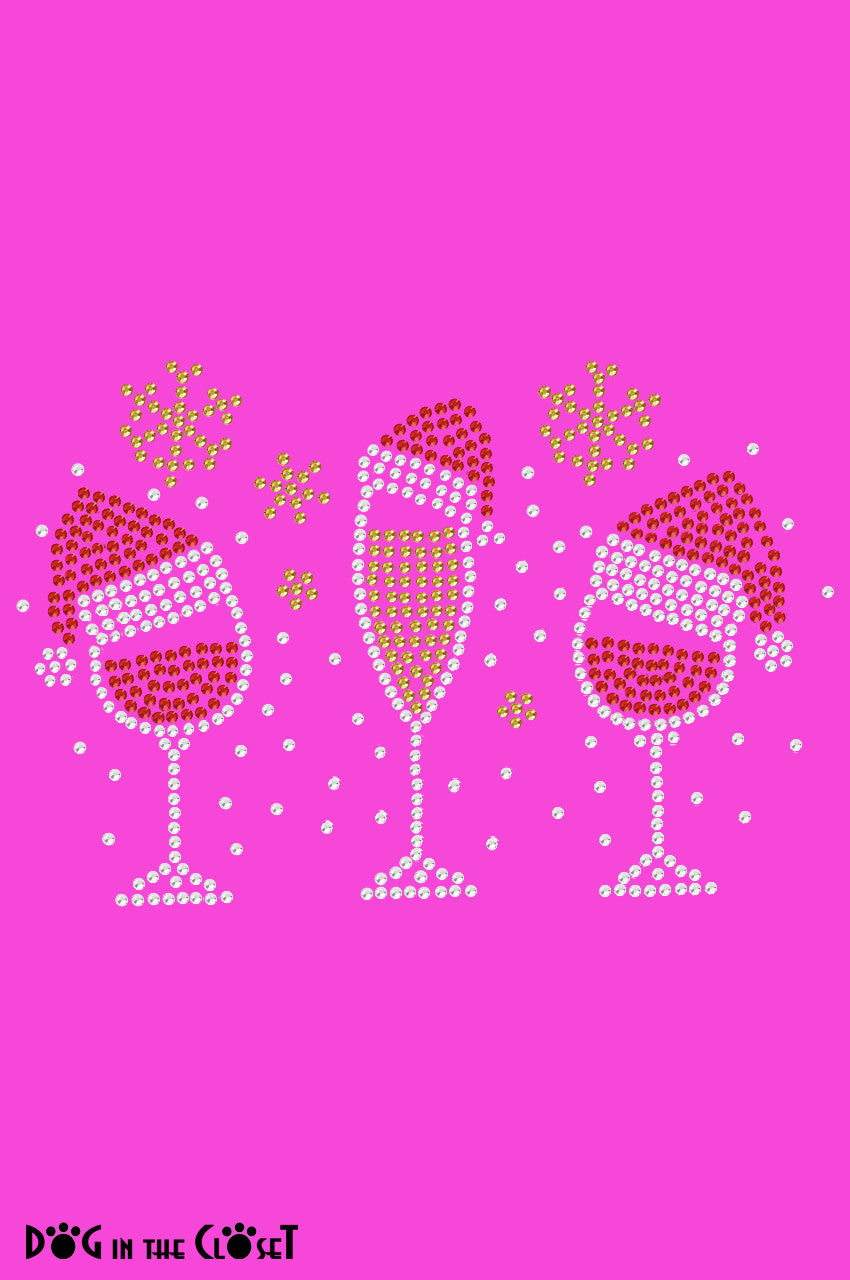 Christmas Wine Glasses - Womens Tee