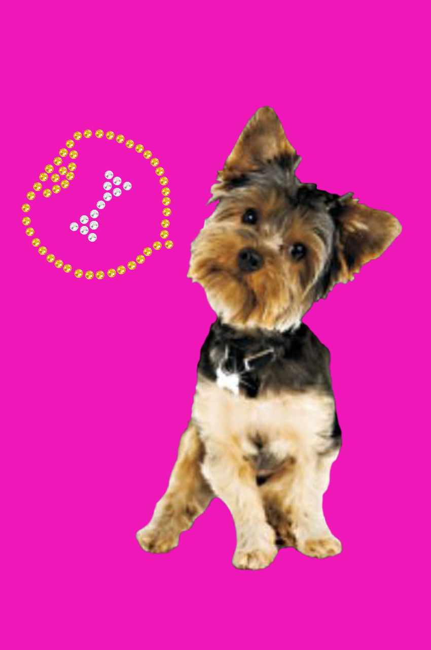 Yorkie with Bone - Womens Tee