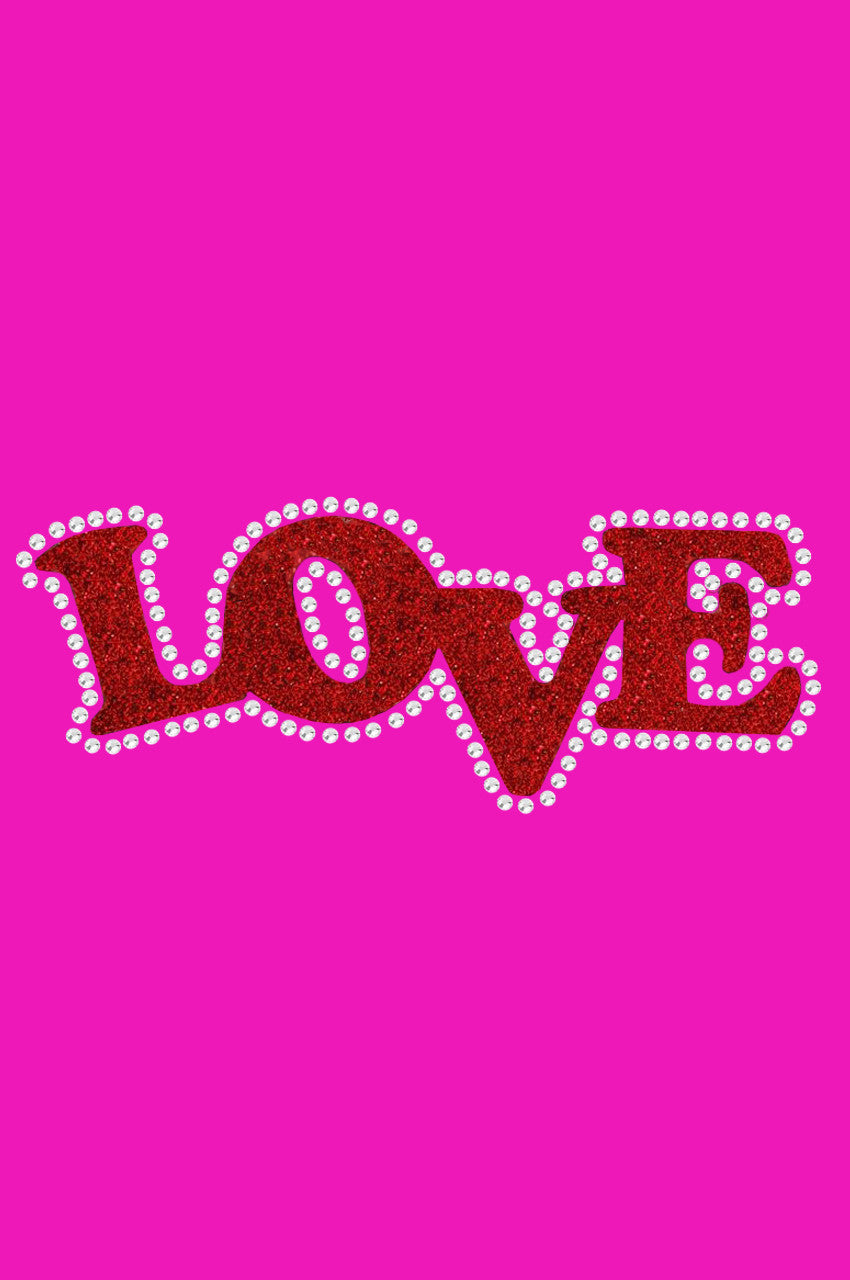 Love (Red Glitter) Bandanna