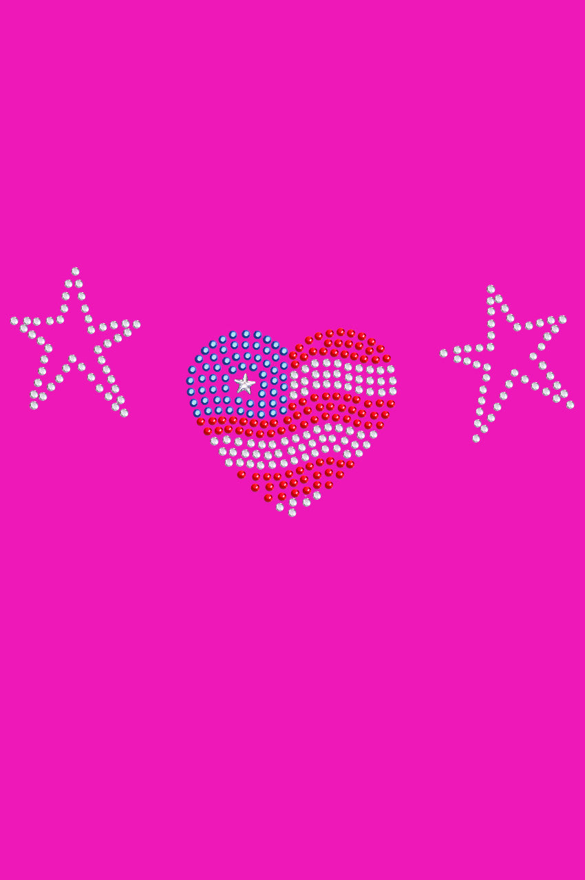 Patriotic Heart with Stars - Womens T-shirt