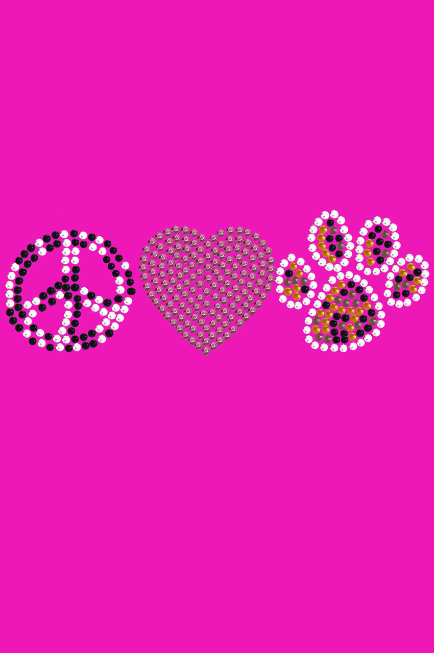 Peace, Love, Paw (Animal Prints) - Womens T-shirt