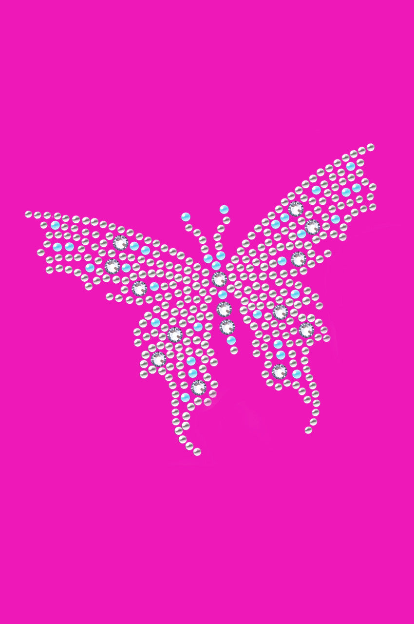 Blue Austrian crystal Butterfly - Women's T-shirt