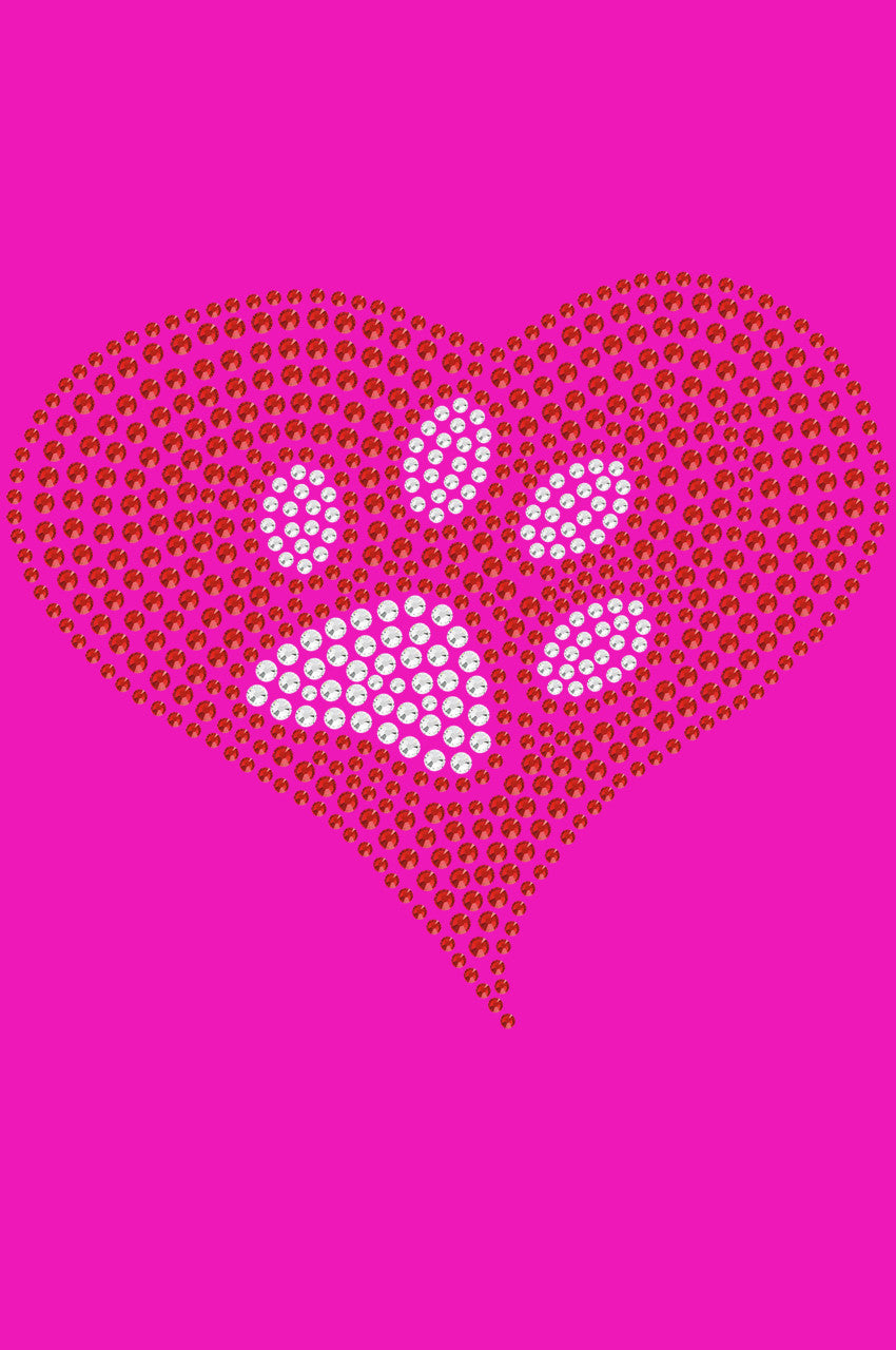 Red Heart with Paw 2 - Womens T-shirt