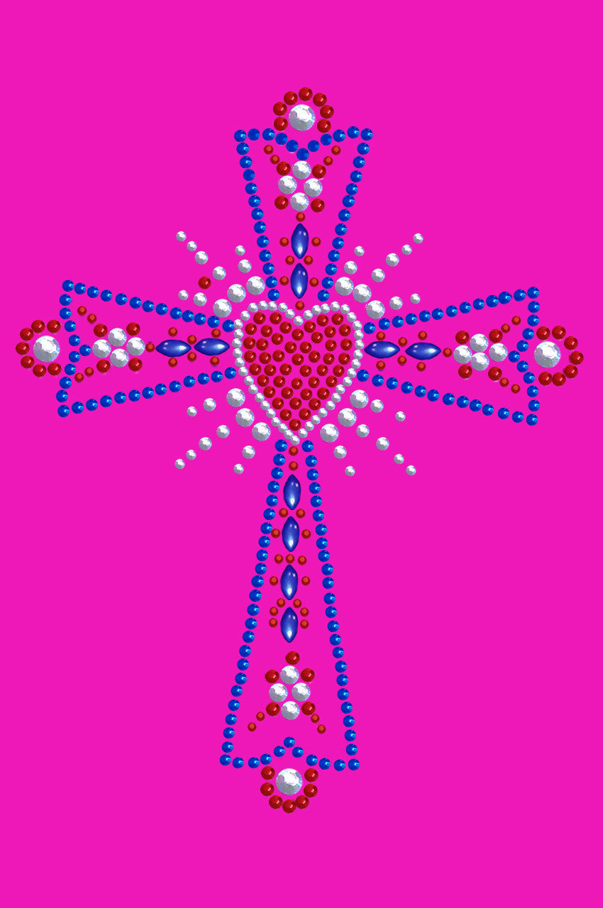 Cross (Red, White & Blue) - Womens T-shirt