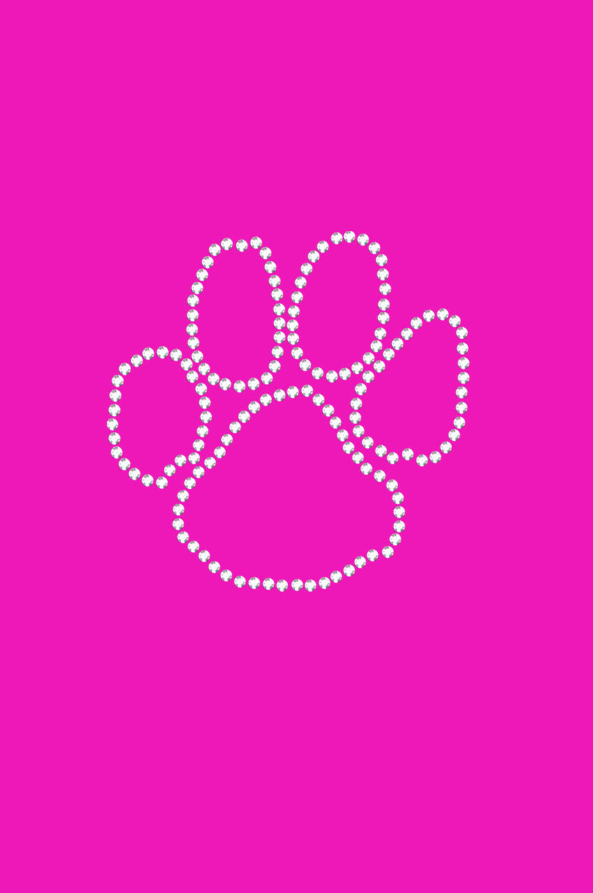Paw (Rhinestone Outline) - Womens T-shirt