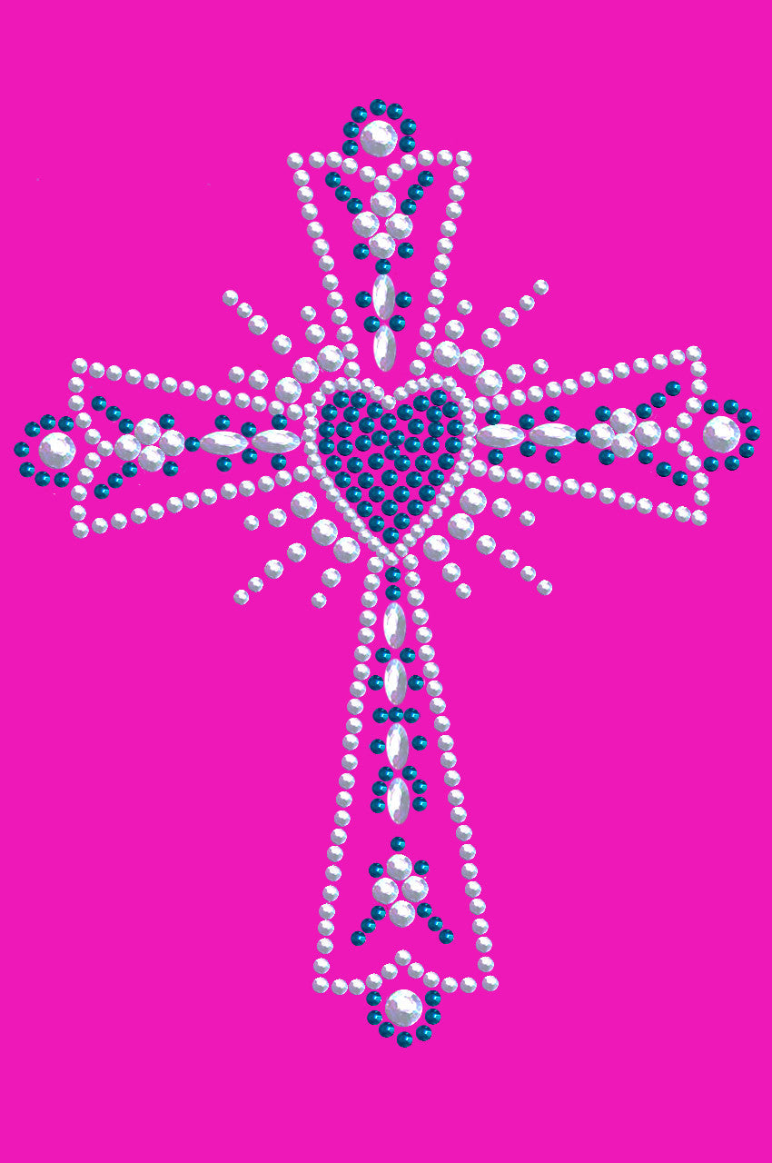 Cross (Silver & Blue) - Womens T-shirt