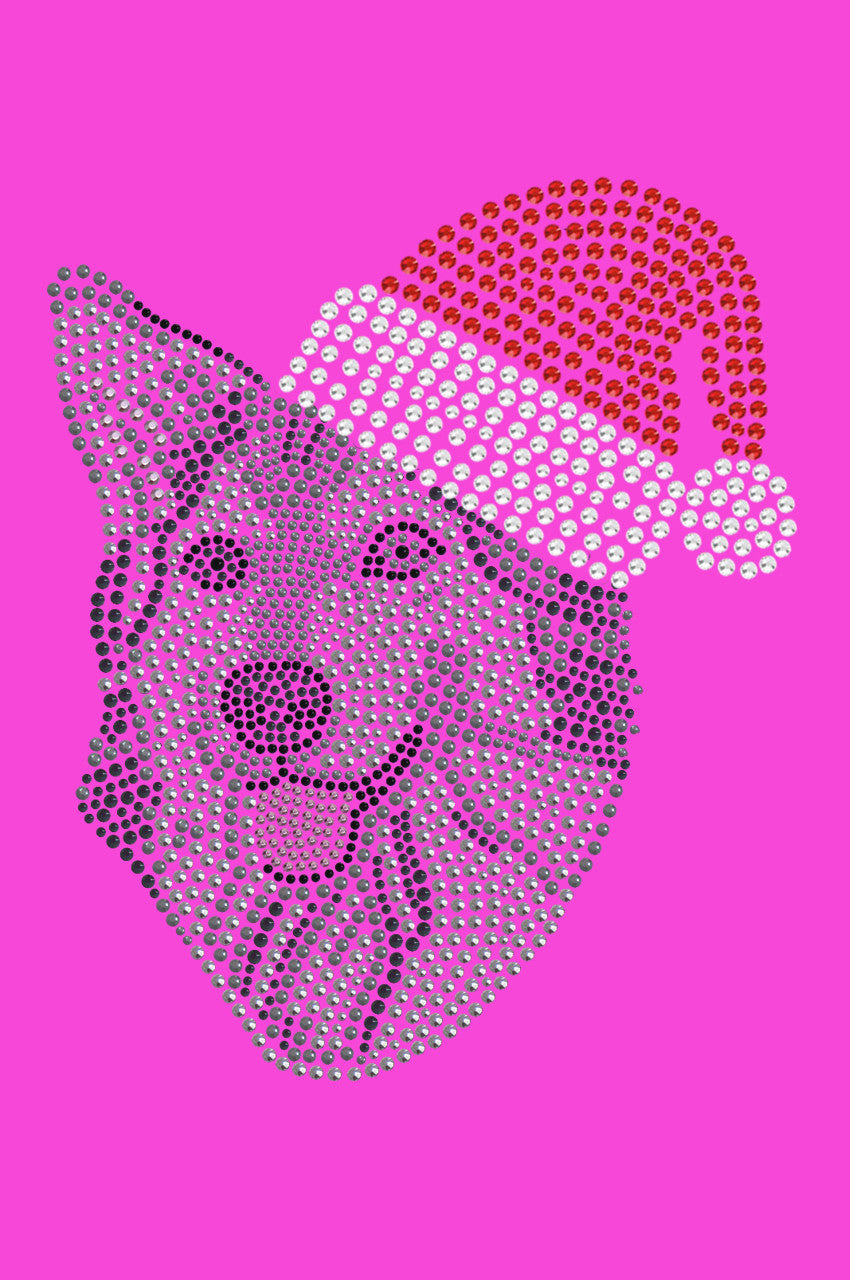 Husky/Tamaskan with Santa Hat - Womens Tee