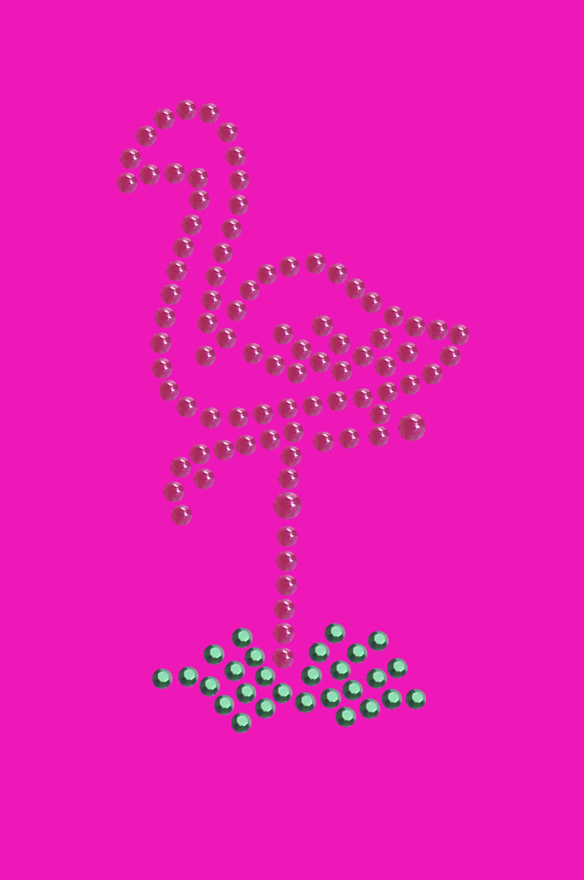 Pink Flamingo in Grass (Small) - Women's T-shirt