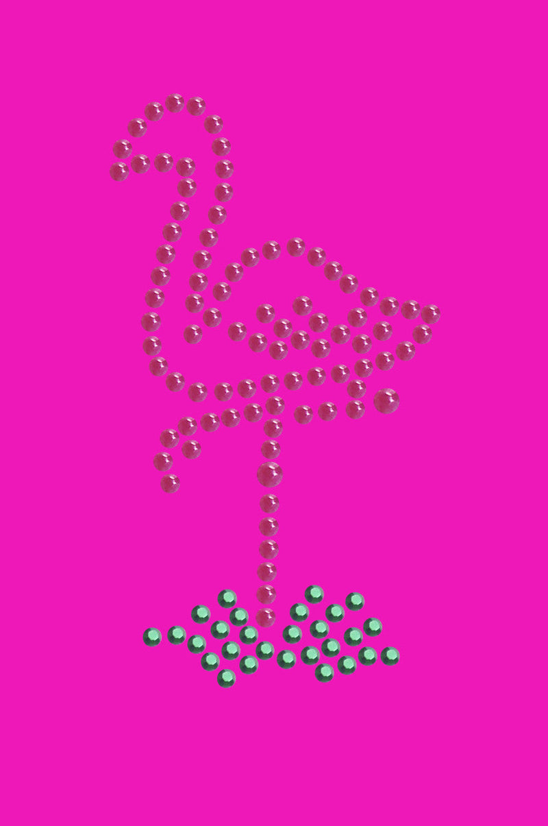 Pink Flamingo in Grass (Small) - Women's T-shirt