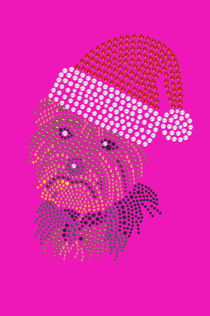 Yorkie Face 1 with Santa Hat - Womens T-shirt