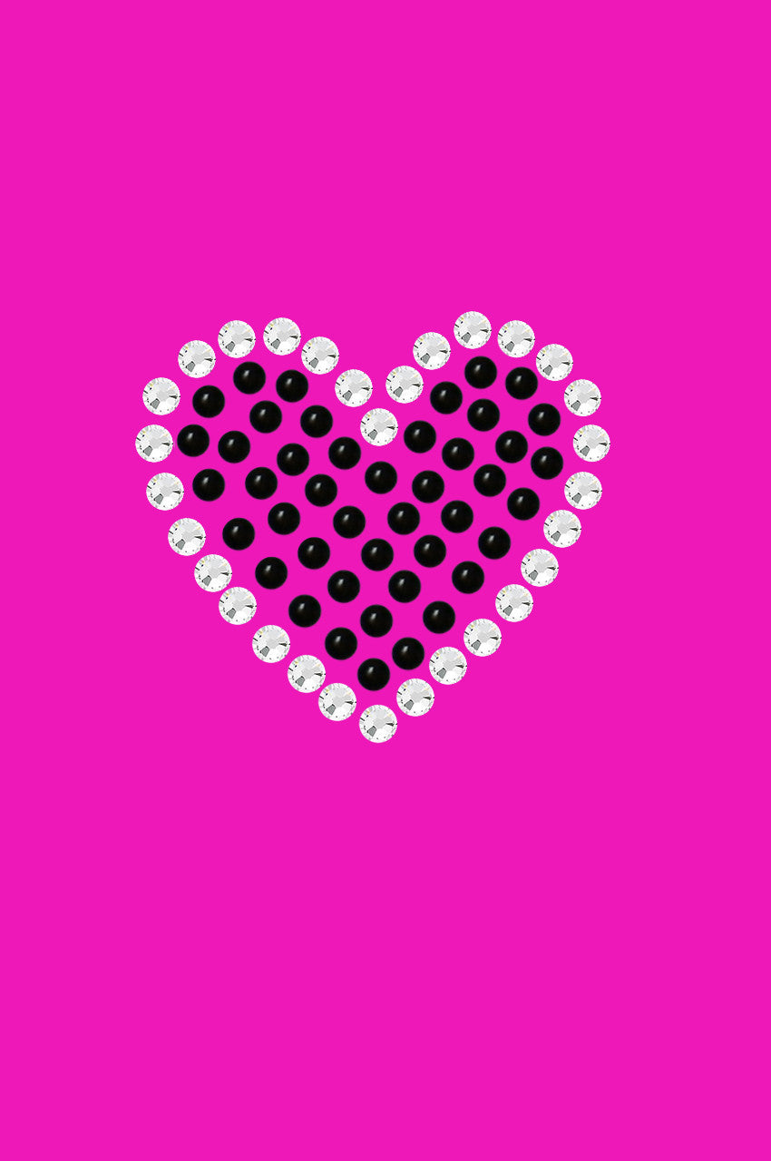 Black Rhinestone Heart - Womens T-shirt