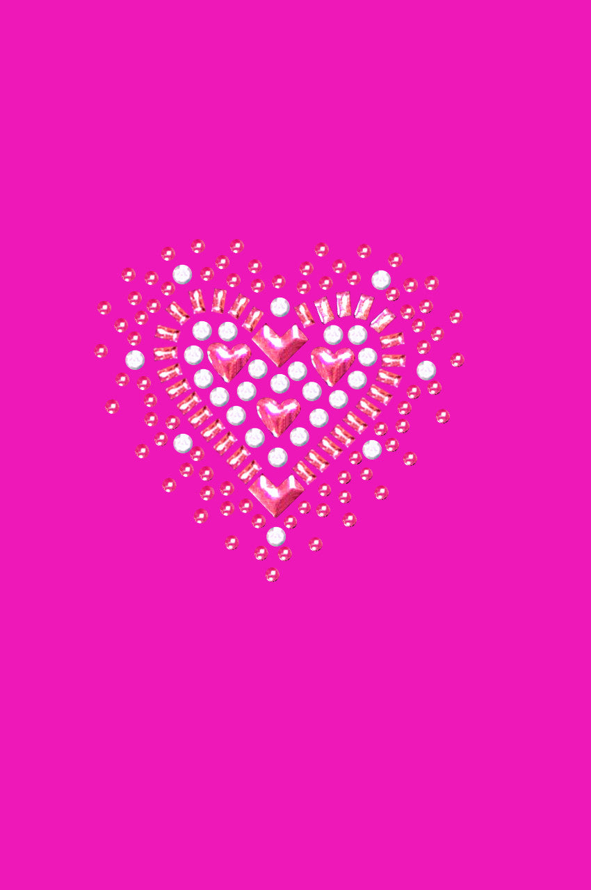 Pink Austrian crystal Heart - Womens T-shirt