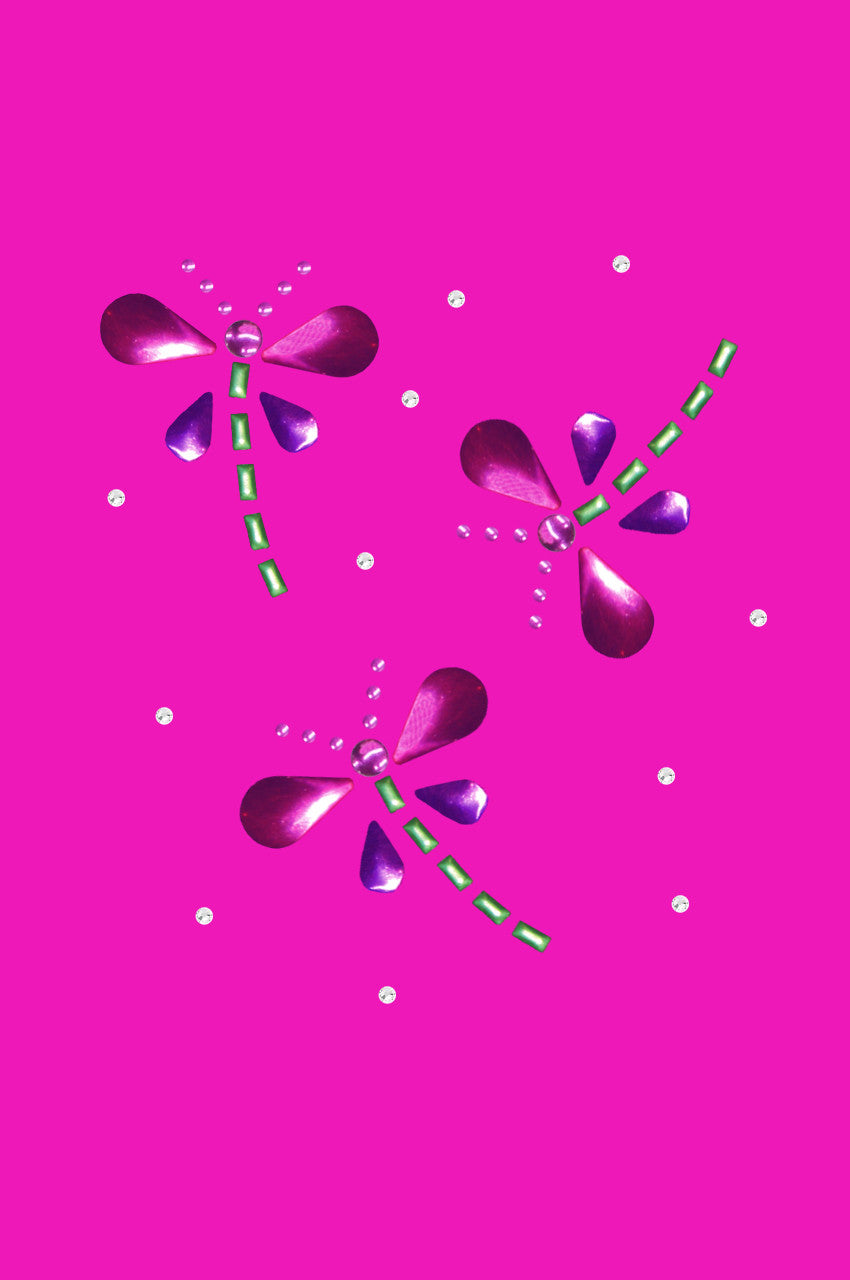 Pink & Purple Nailhead Dragonflies - Womens T-shirt