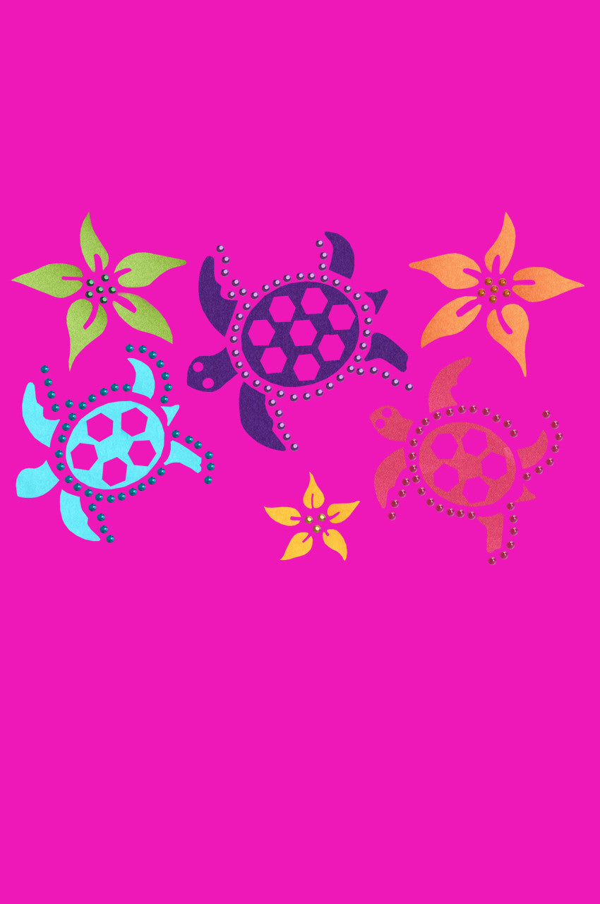 Satin Sea Turtles with Flowers - Bandanna
