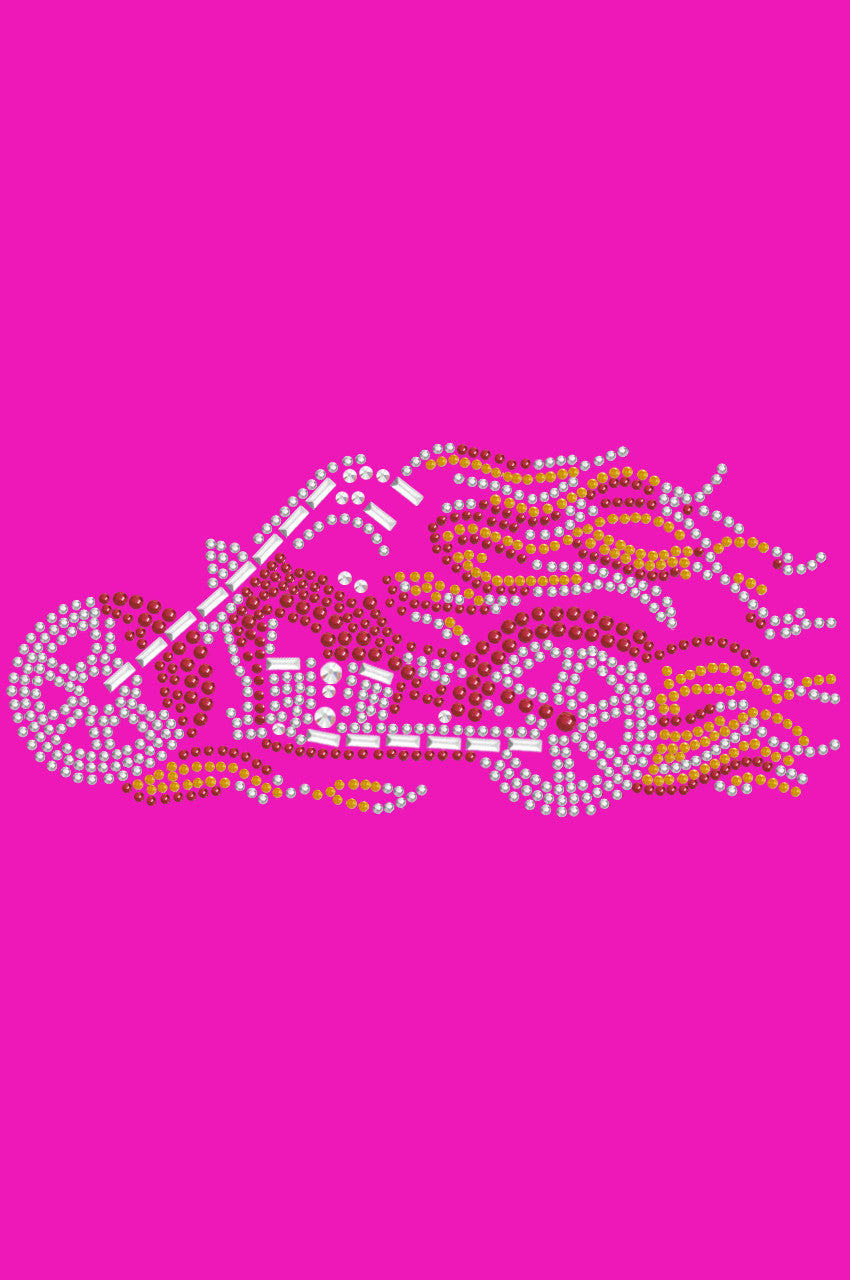 Motorcycle - Red with Flames - Women's T-shirt