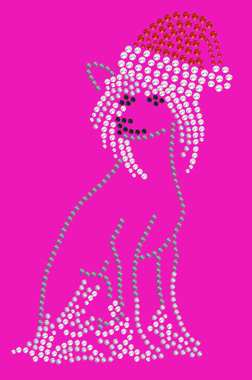 Chinese Crested with Santa Hat - Womens T-shirt