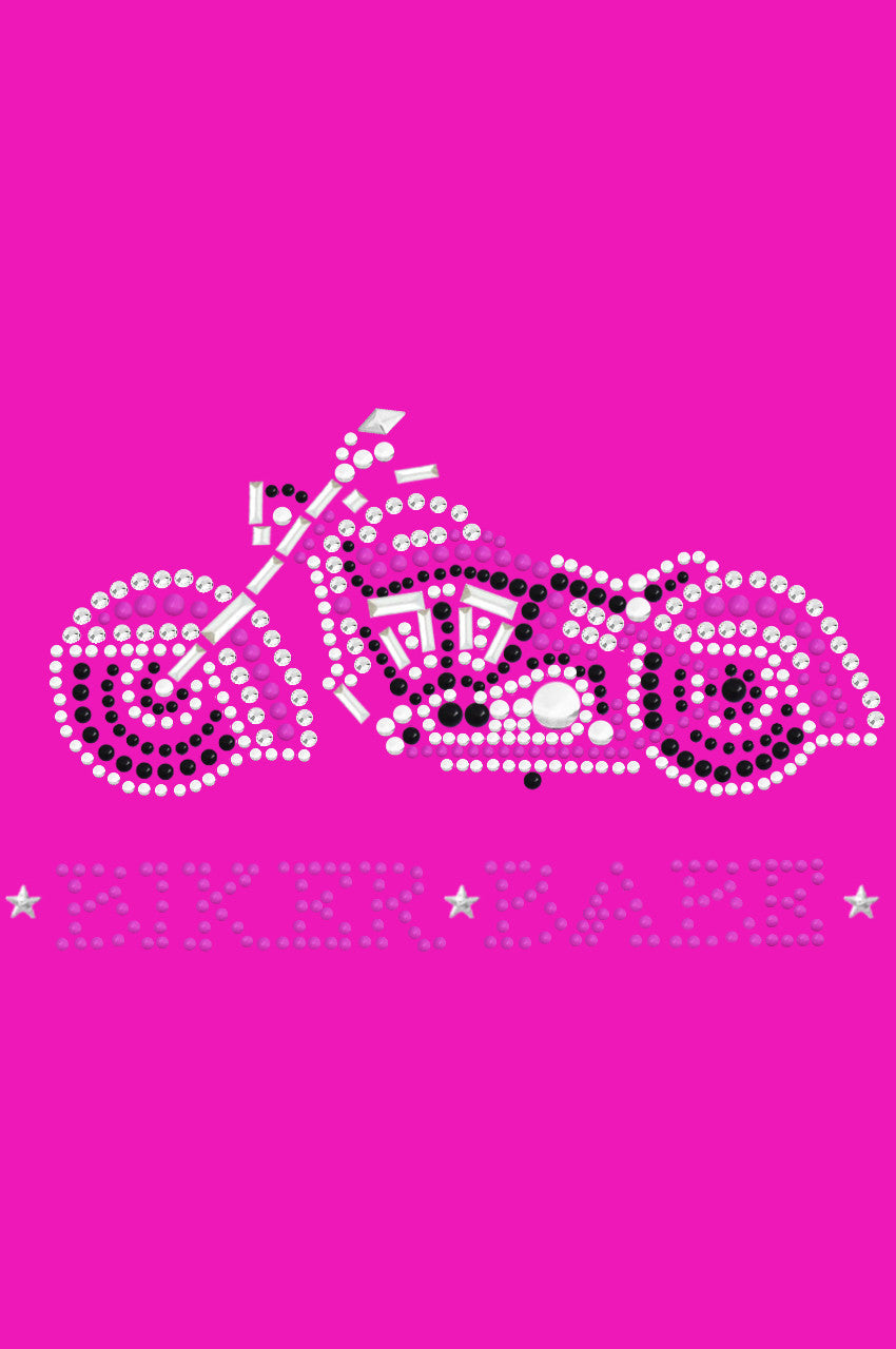 Biker Babe - Pink Motorcycle - Womens T-shirt