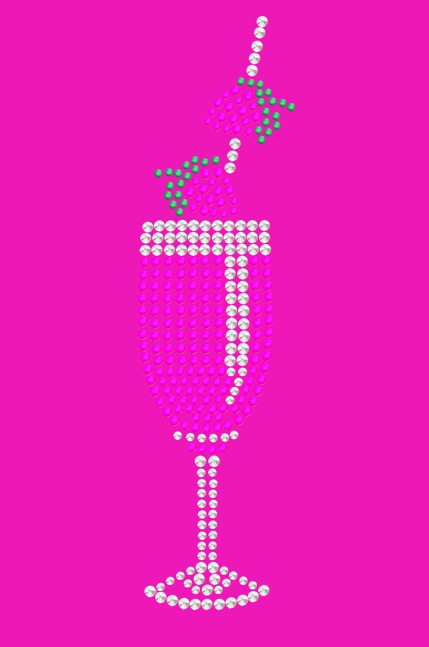 Strawberry Daiquiri - Austrian crystal Rhinestones - Womens T-shirt