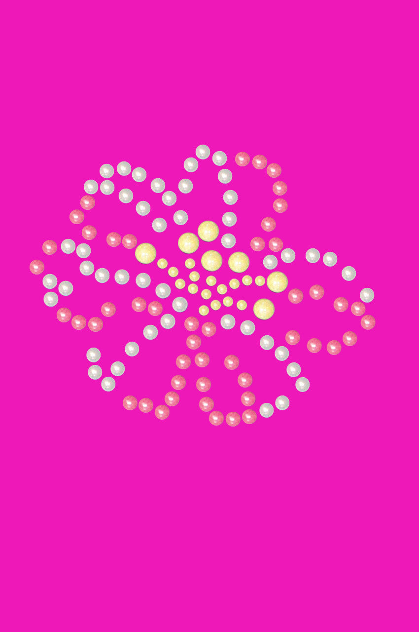Pink & Yellow Pearl Flower - Womens T-shirt