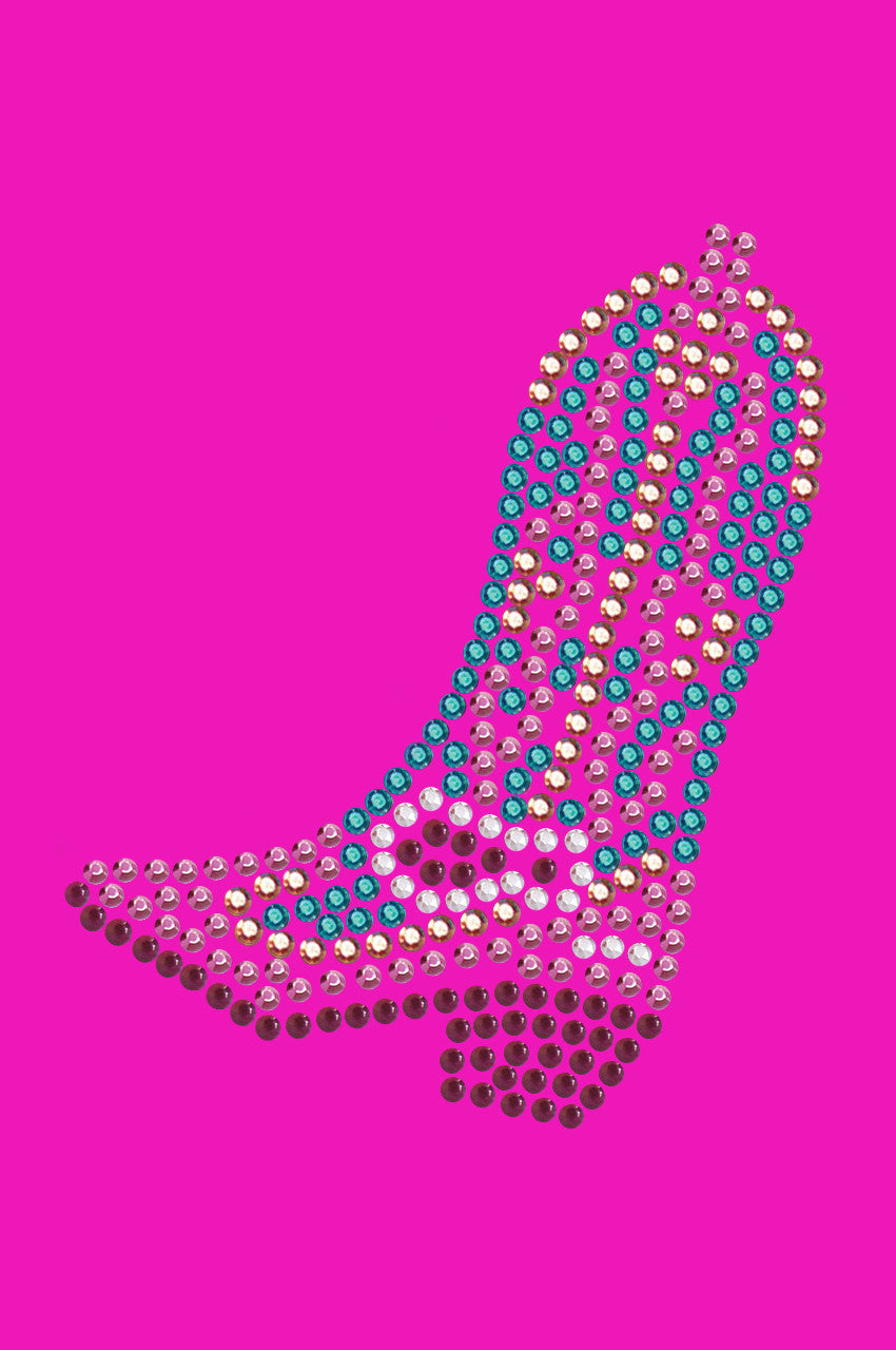 Boot (Pink & Turquoise) - Womens T-shirt