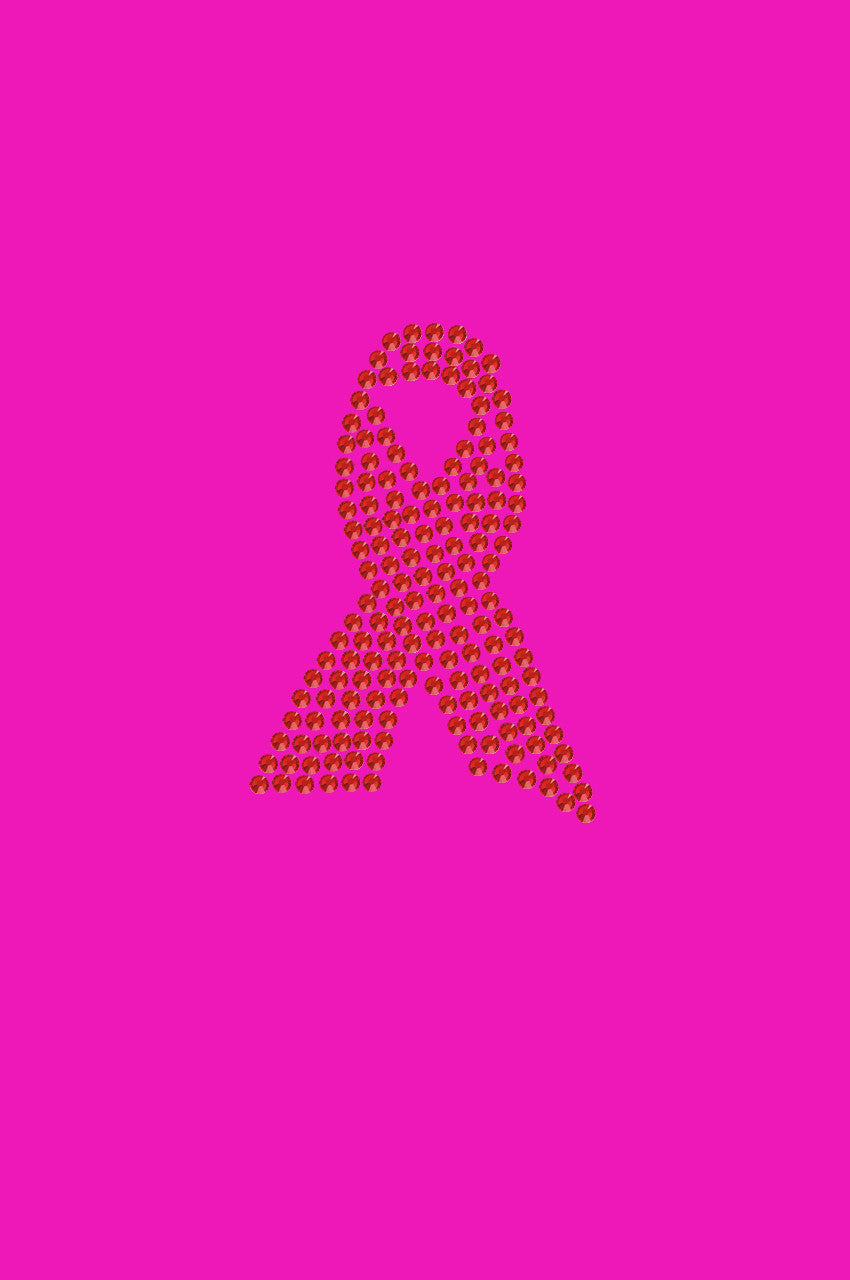 Ribbon (Red Rhinestones) - Womens T-shirt