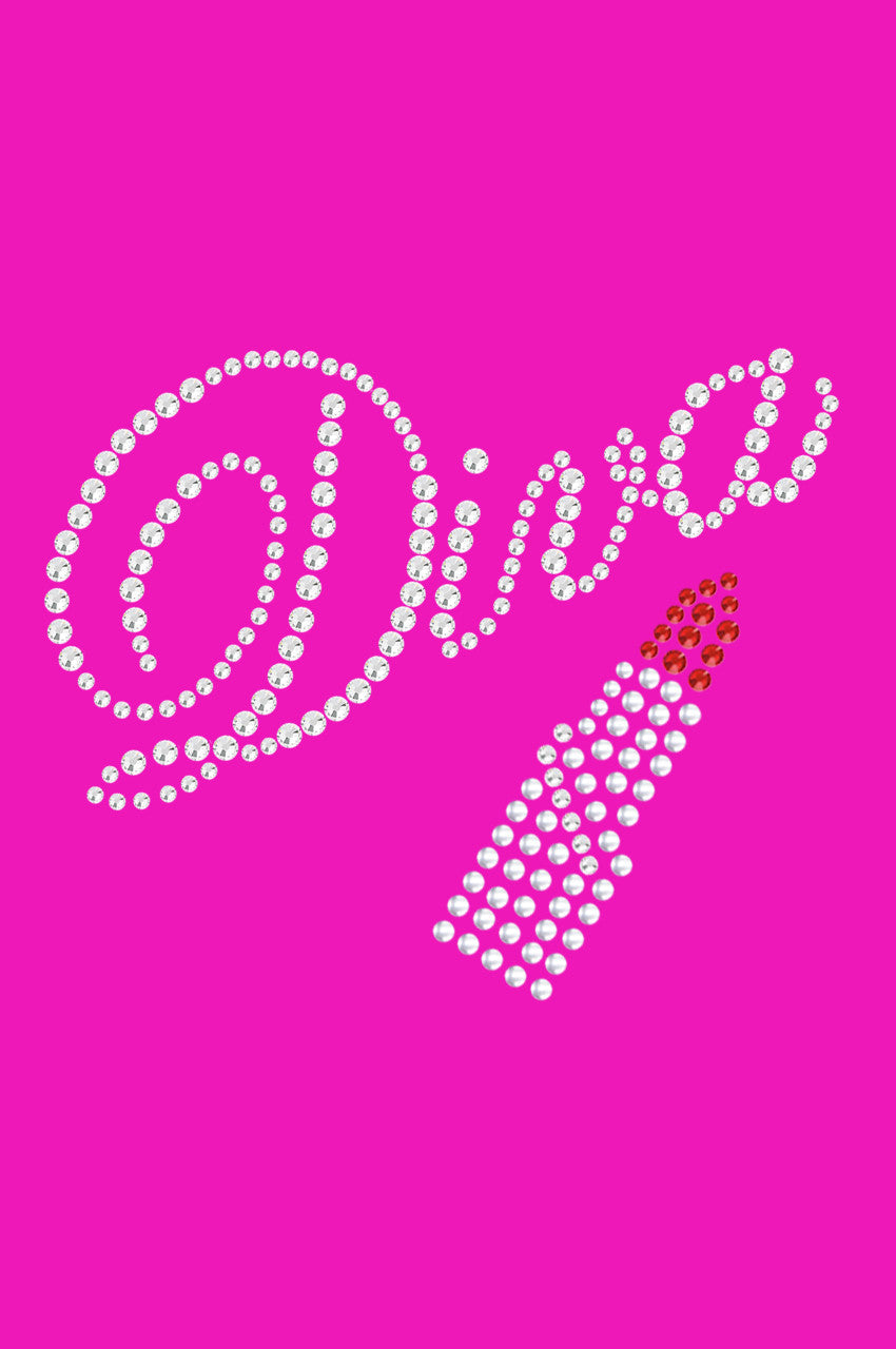 Diva with Austrian crystal Red Lipstick - Womens T-shirt