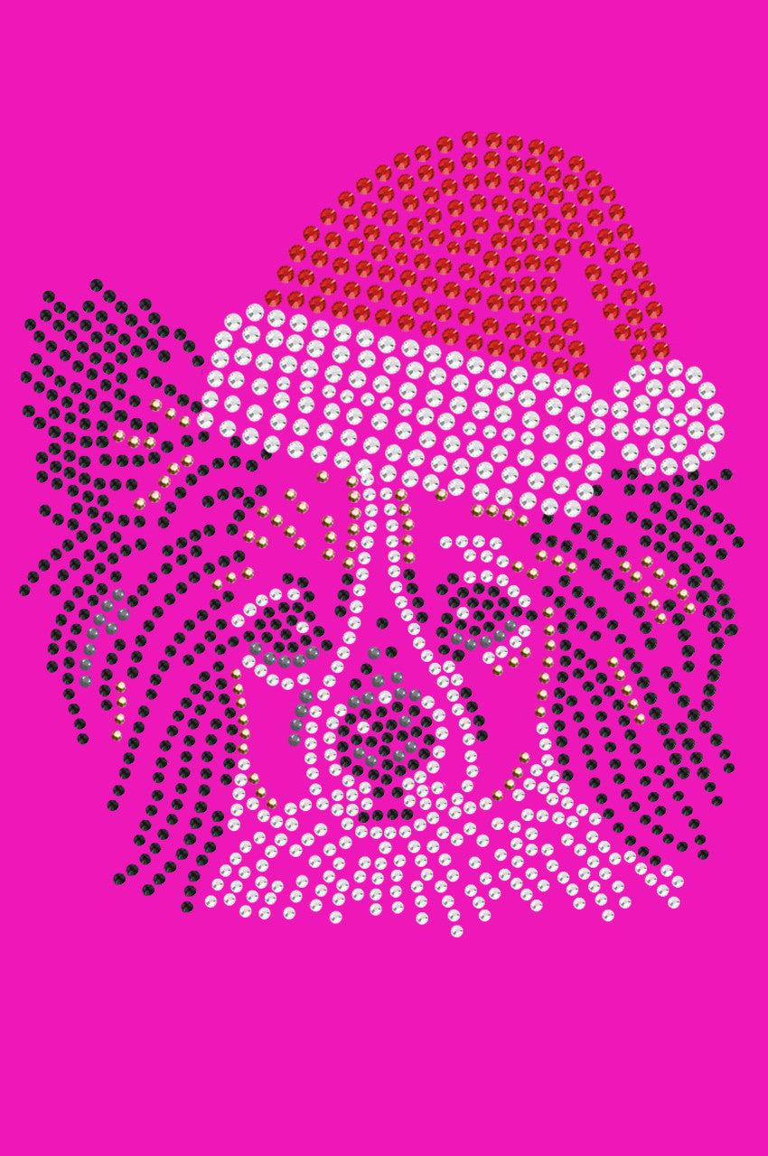 Papillon with Santa Hat - Womens T-shirt