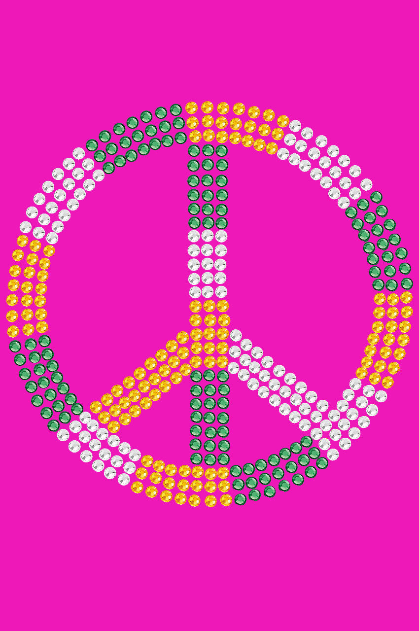 Peace Sign (Green, Gold, & Clear)- Womens T-shirt