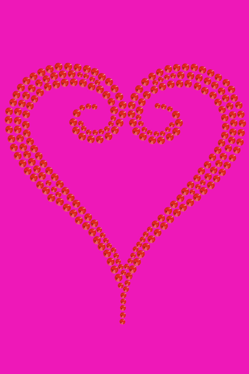 Red Rhinestone Heart - Womens T-shirt