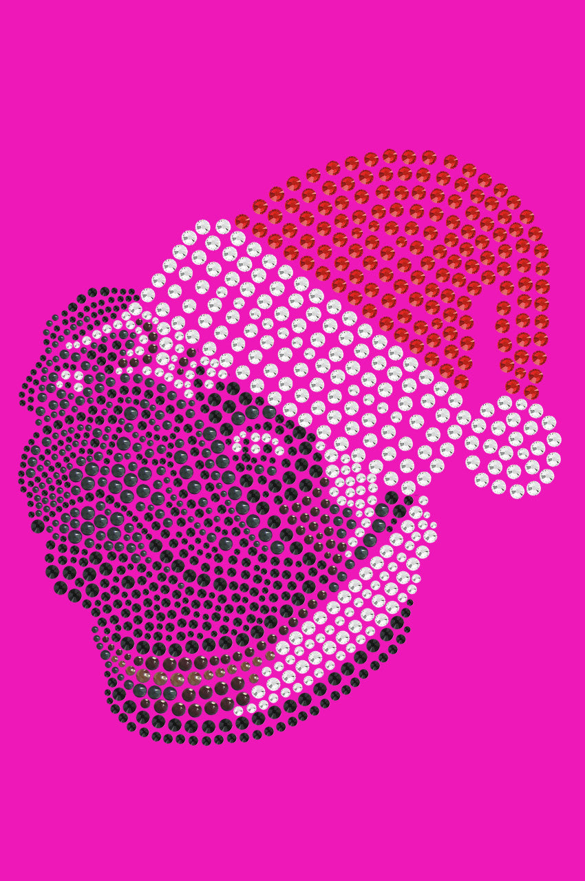 Pug with Santa Hat - Womens T-shirt