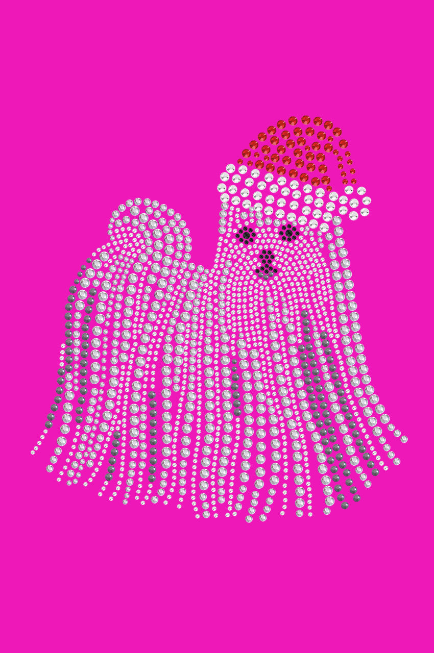 Maltese with Santa Hat - Womens T-shirt