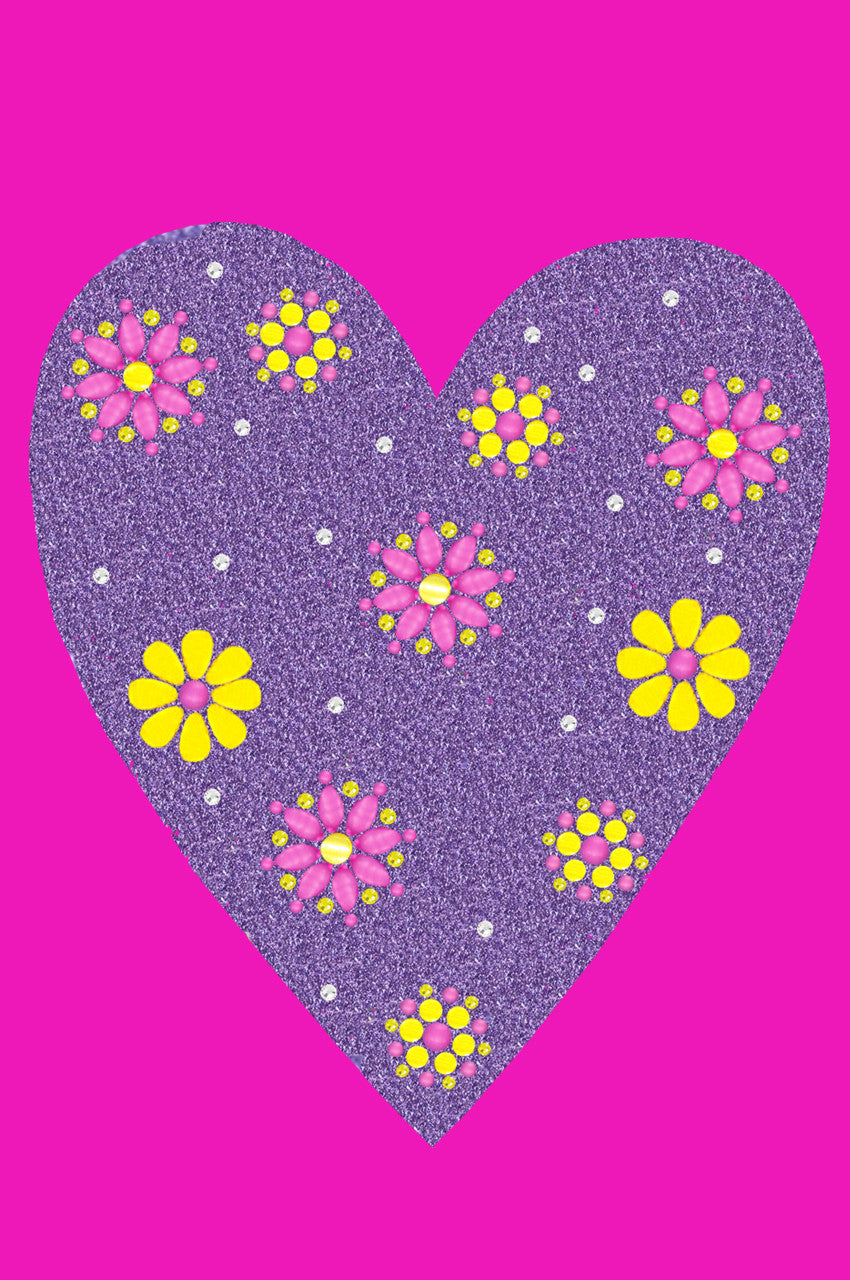 Purple Glitter Heart - Womens T-shirt