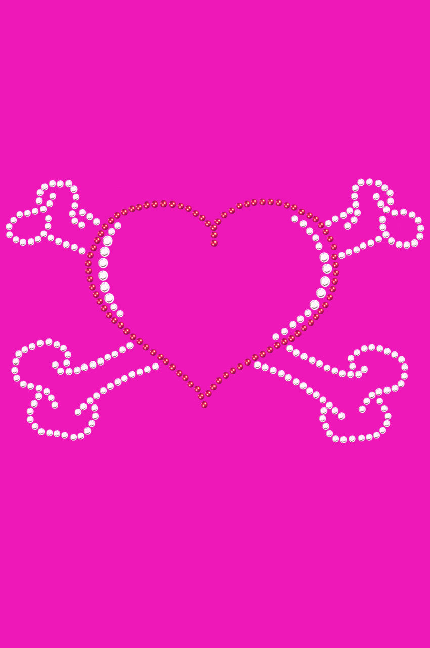 Heart with Cross Bones - Womens T-shirt