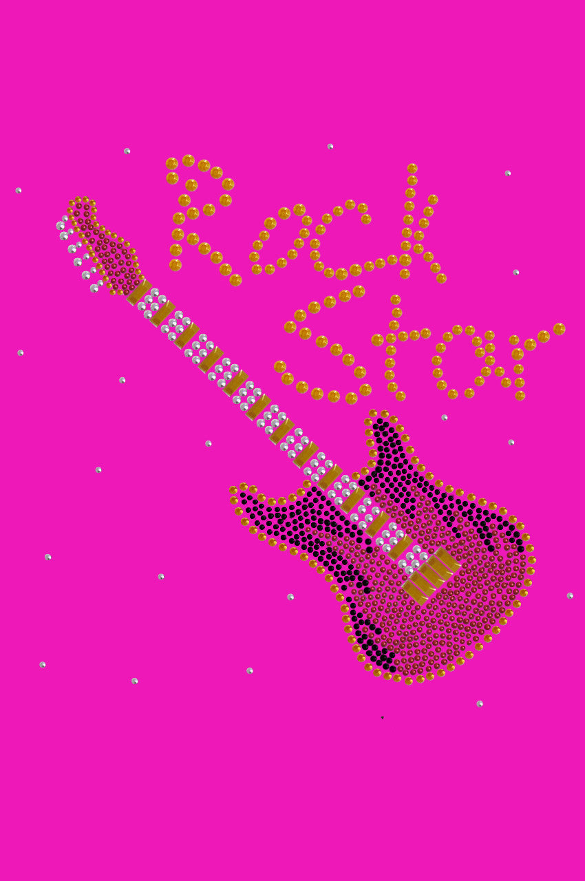 Rock Star with Red & Gold Guitar - Women's T-shirt