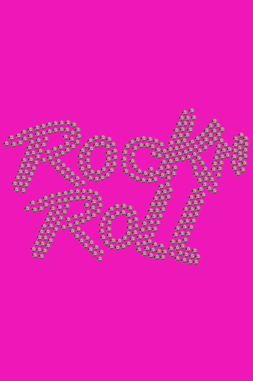Rock n Roll (Pink Rhinestuds) - Womens T-shirt