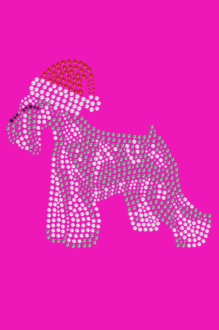 Schnauzer with Santa Hat - Womens T-shirt