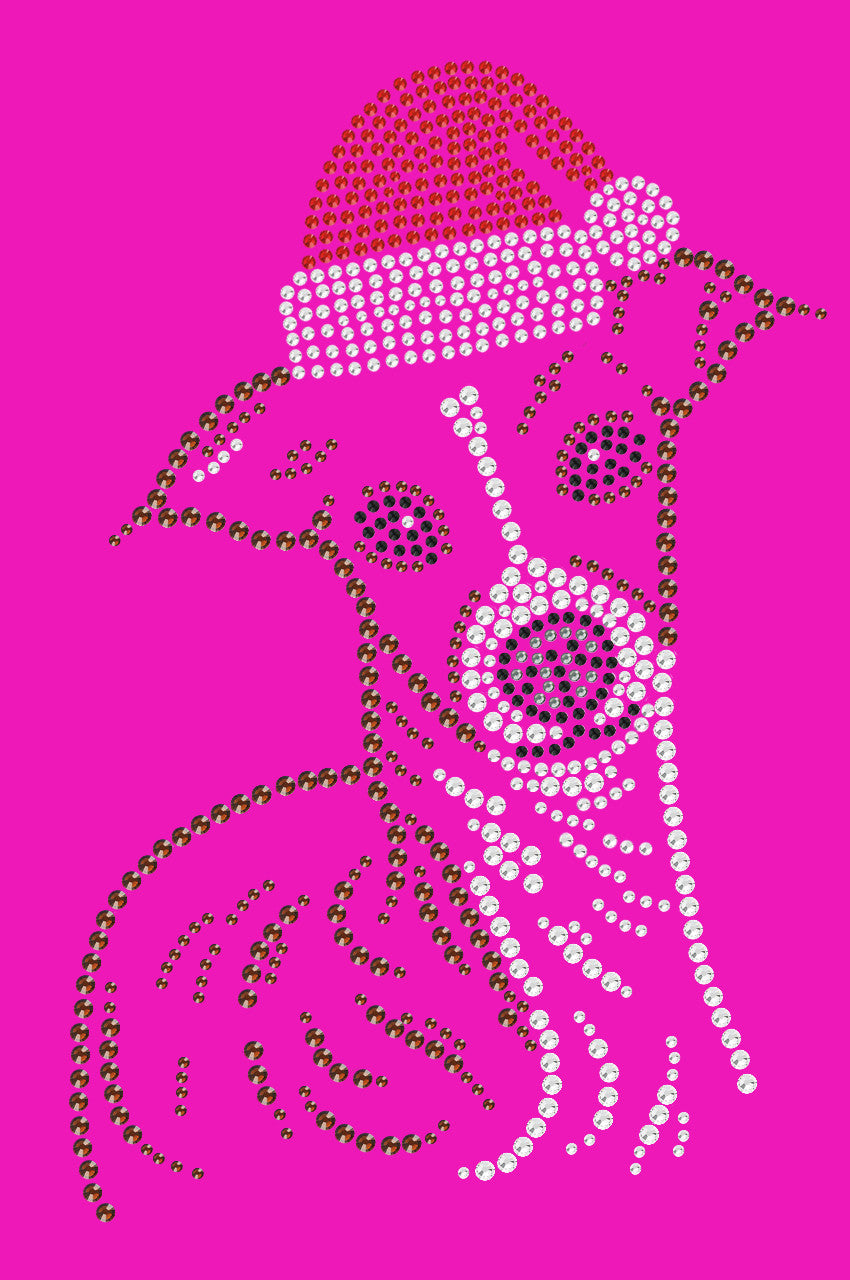 Italian Greyhound Face with Santa Hat - Women's T-shirt