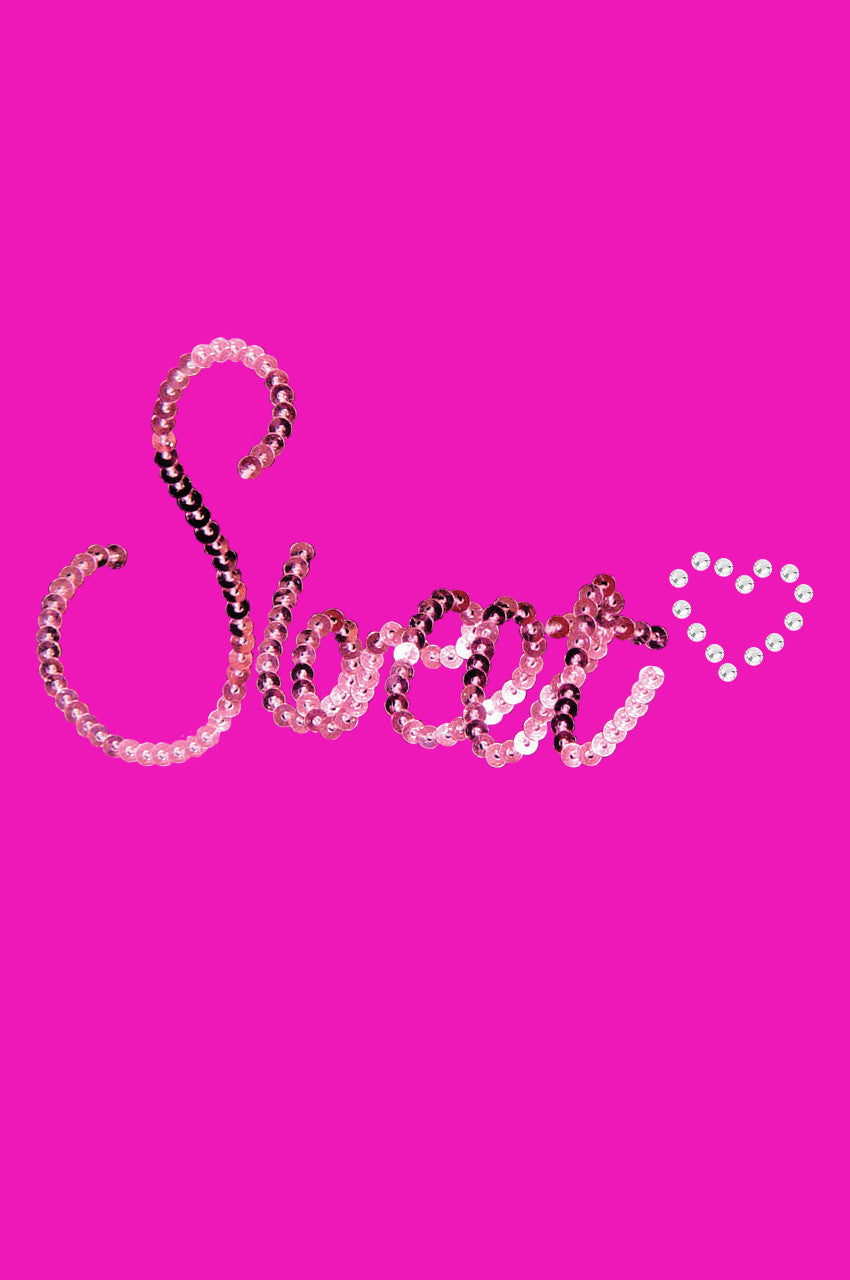 Sweet (Pink Sequins) - Womens T-shirt
