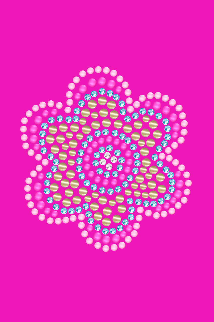 Multicolor Nailhead Flower - Womens T-shirt