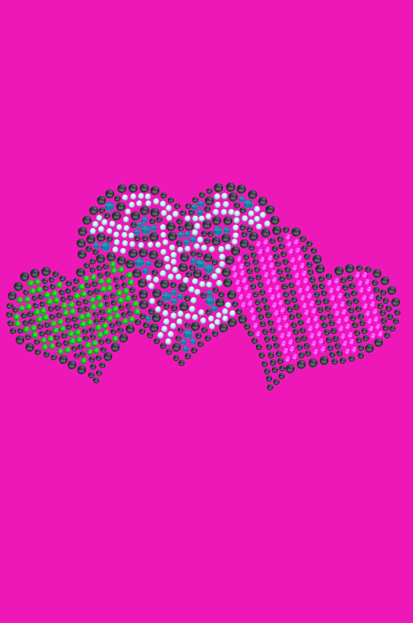 Leopard, Checks, & Stripes Multicolor Hearts - Bandanna