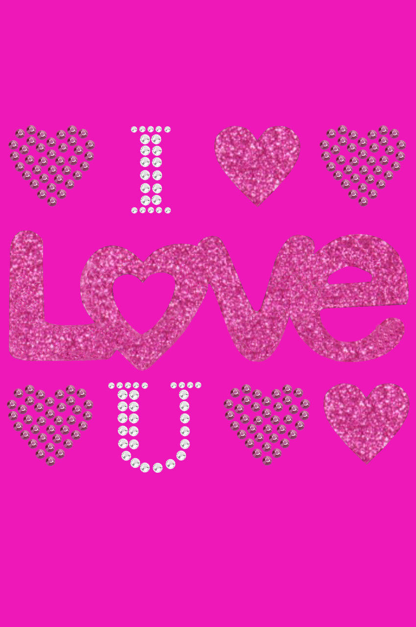 I Love You Pink Glitter - Womens T-shirt