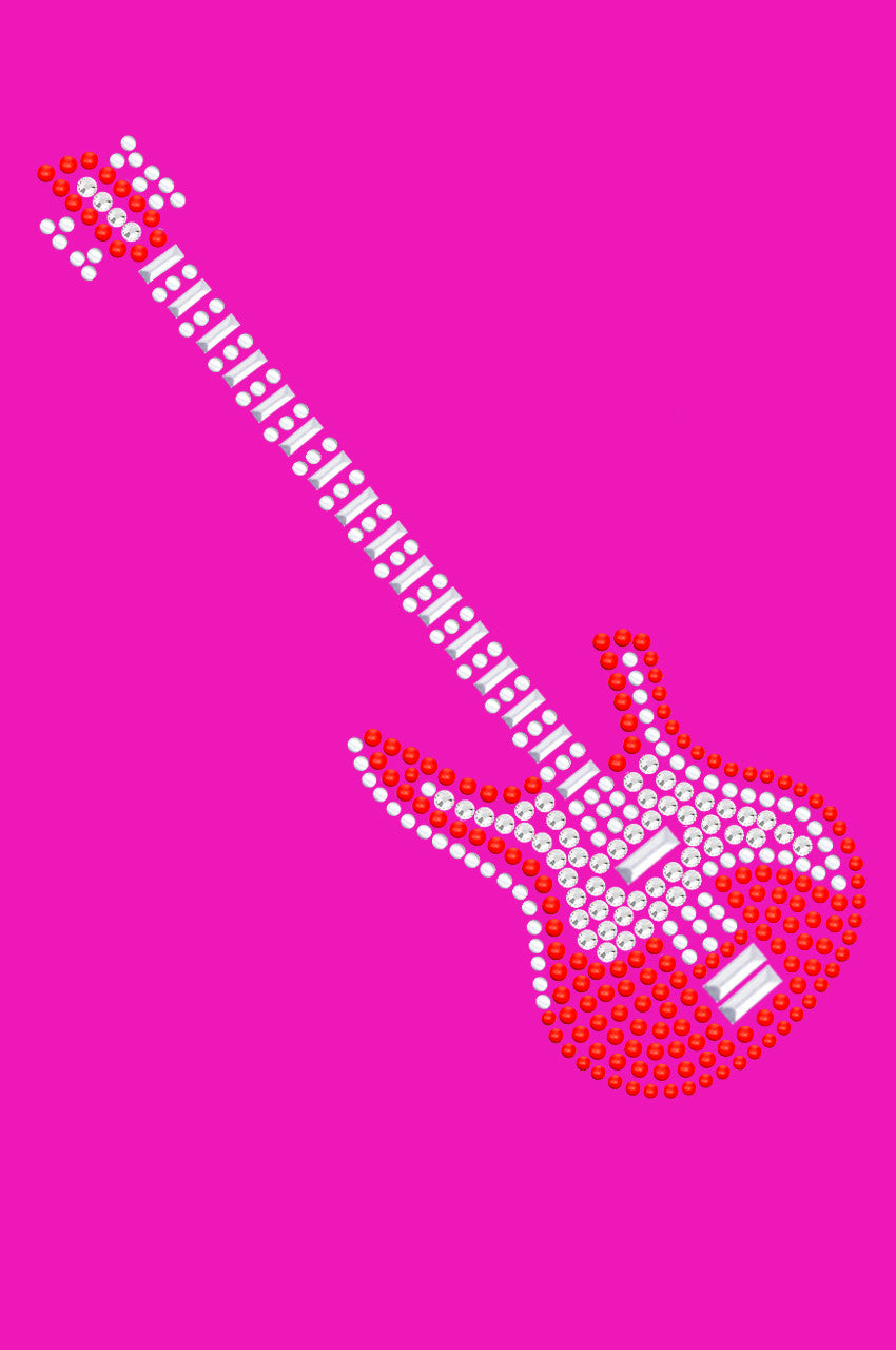 Guitar (Red Austrian crystal) - Womens T-shirt