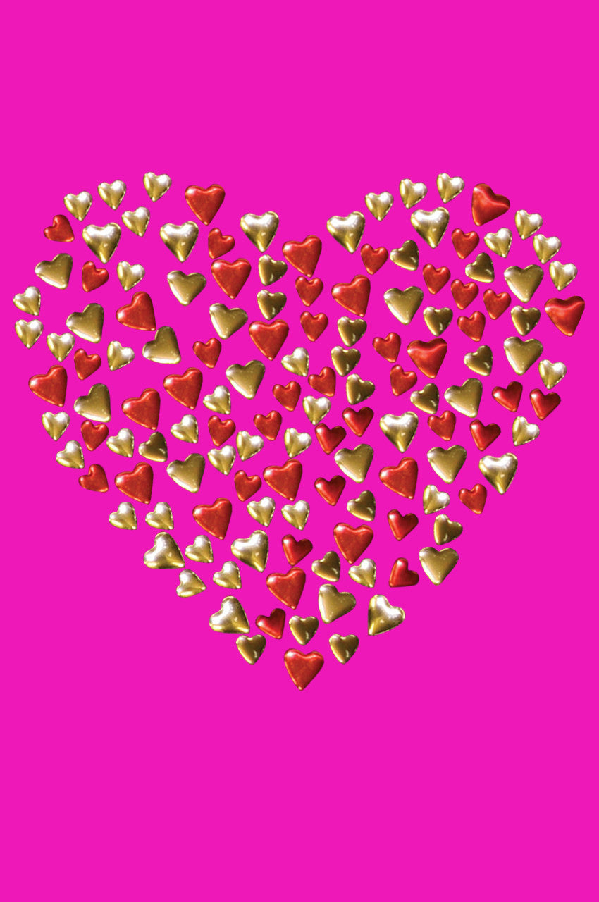 Red & Gold Nailhead Hearts Bandanna