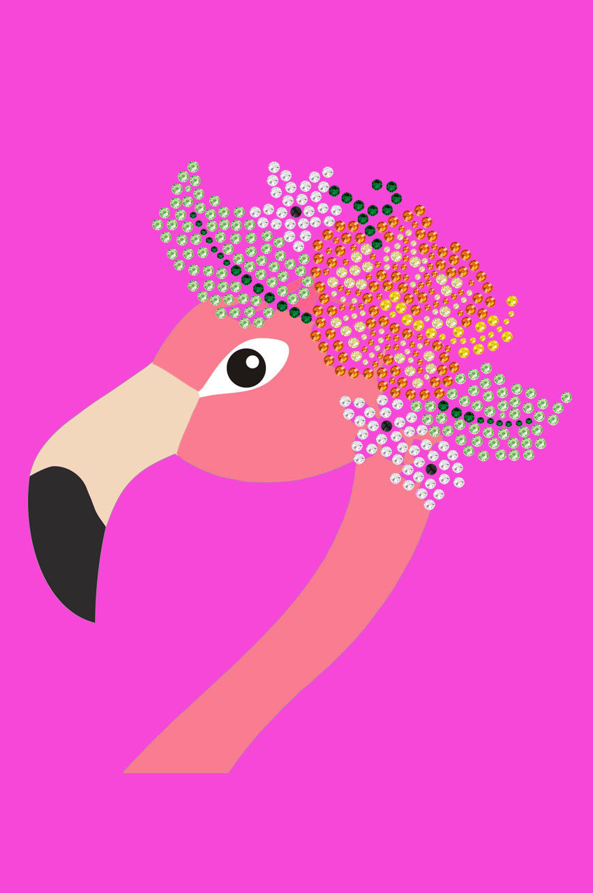 Flamingo with Flowers - Womens Tee