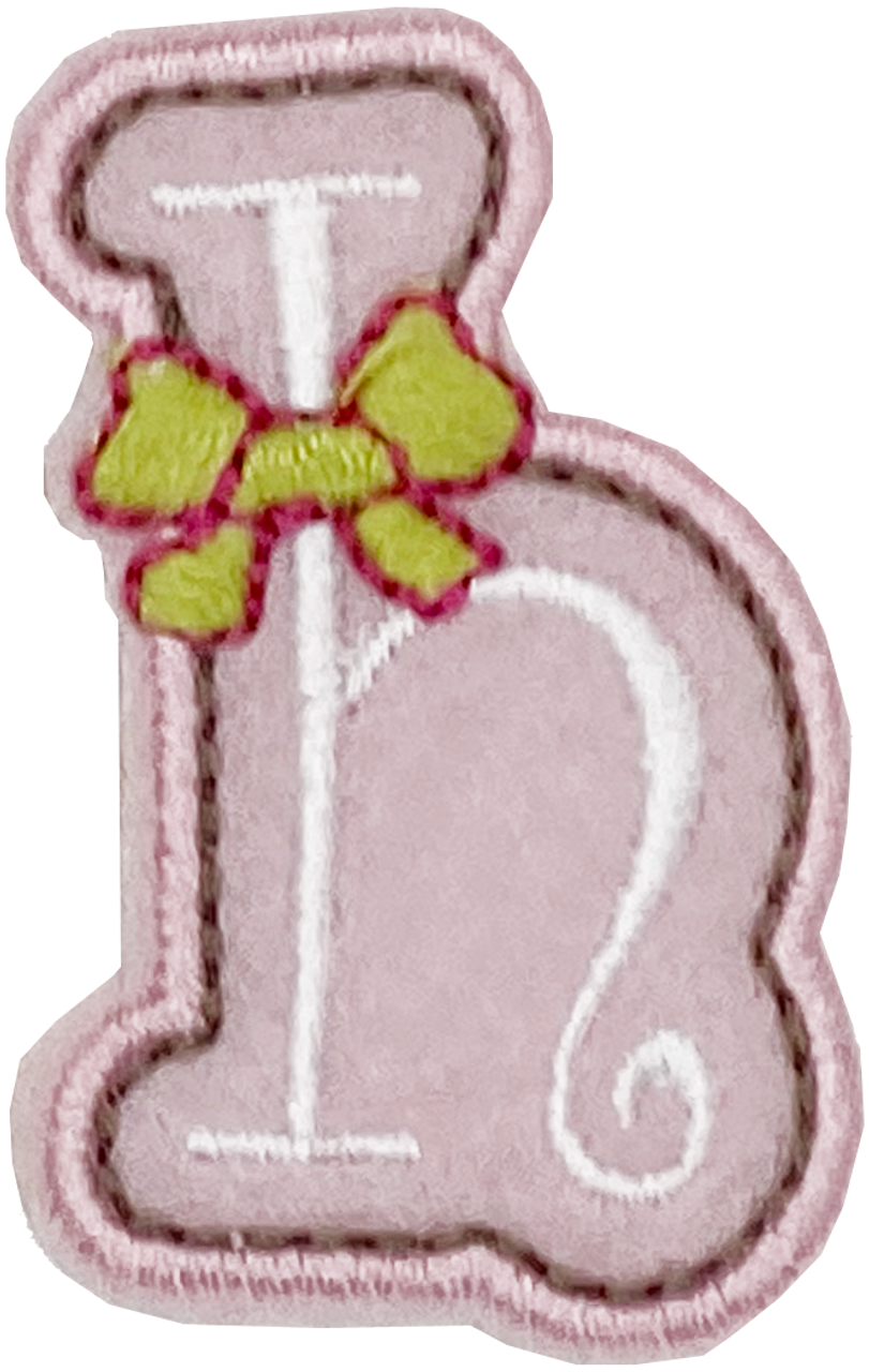 Curly Pink H - Patch